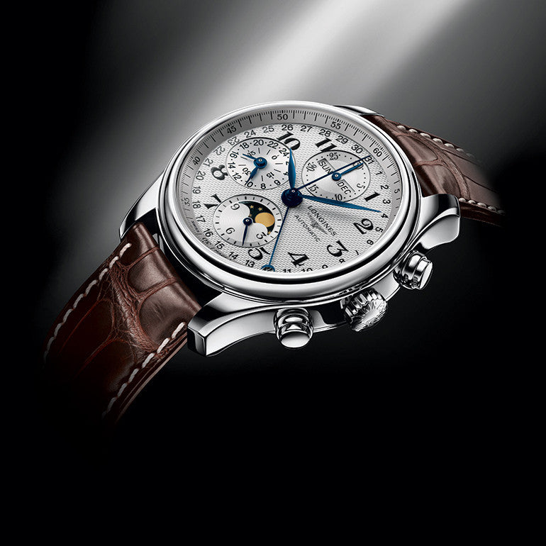 Longines Master Automatic Chronograph Moonphase Brown Alligator Watch 40MM L26734783