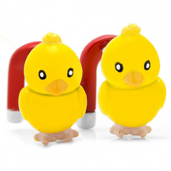Jan Leslie Chick Magnet Yellow & Red Sterling Silver Cufflinks