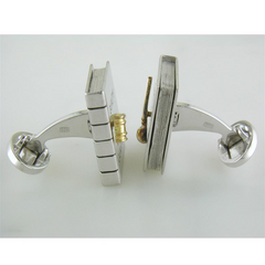 Jan Leslie Guilty or Not Guilty Sterling Silver Gold Gavel Spinner Judge Lawyer Cufflinks