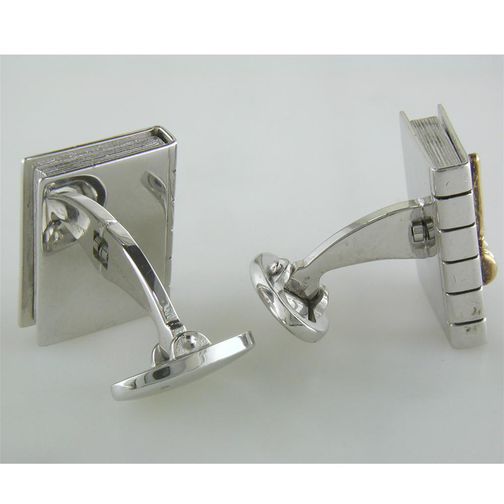 Jan Leslie Guilty or Not Guilty Sterling Silver Gold Gavel Spinner Judge Lawyer Cufflinks