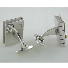 Jan Leslie Guilty or Not Guilty Sterling Silver Gold Gavel Spinner Judge Lawyer Cufflinks