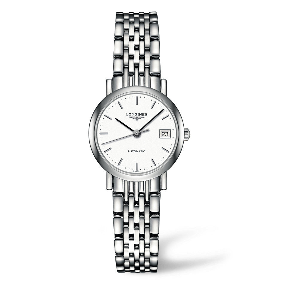 The Longines Elegant Automatic White Dial Watch Stainless Steel Bracelet 25MM L43094126