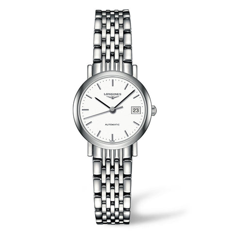 The Longines Elegant Automatic White Dial Watch Stainless Steel Bracelet 25MM L43094126