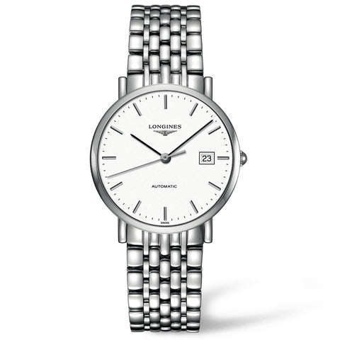 The Longines Elegant Automatic White Dial Watch Stainless Steel Bracelet 37MM L48104126