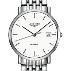 The Longines Elegant Automatic White Dial Watch Stainless Steel Bracelet 37MM L48104126