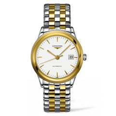 Longines Flagship Automatic White Dial Watch Stainless Steel and PVD Bracelet 38MM L48743227