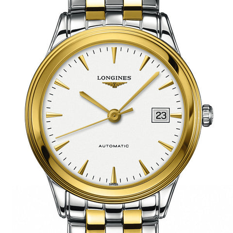 Longines Flagship Automatic White Dial Watch Stainless Steel and PVD Bracelet 38MM L48743227