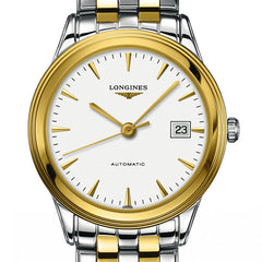 Longines Flagship Automatic White Dial Watch Stainless Steel and PVD Bracelet 38MM L48743227