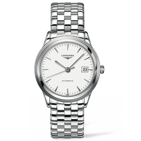 Longines Flagship Automatic White Dial Stainless Steel Bracelet Watch 38MM L48744126