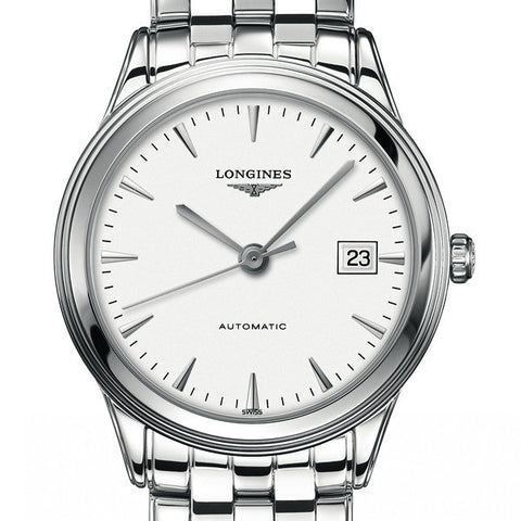 Longines Flagship Automatic White Dial Stainless Steel Bracelet Watch 38MM L48744126