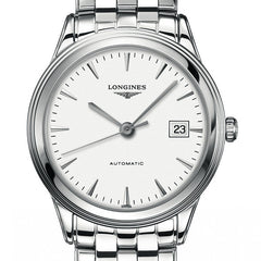 Longines Flagship Automatic White Dial Stainless Steel Bracelet Watch 38MM L48744126