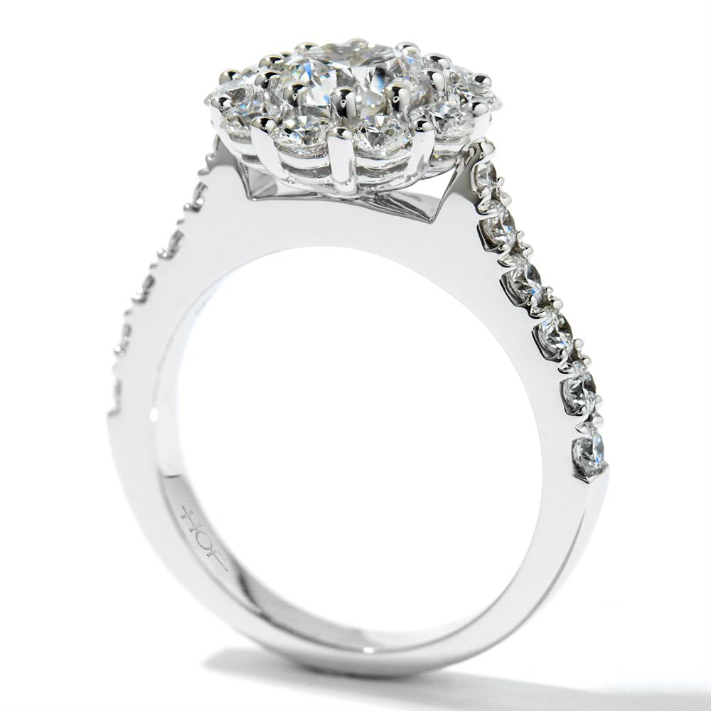 Hearts on Fire Beloved Round Diamond Halo Engagement Ring 1.25ctw