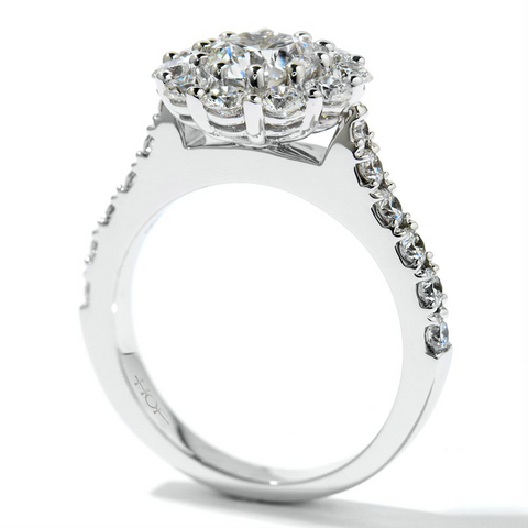 Hearts on Fire Beloved Round Diamond Halo Engagement Ring 1.25ctw