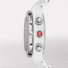 Michele Tahitian White Ceramic Diamond Watch