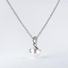 Mikimoto Twist Pendant with 8mm Akoya White Pearl & Diamonds