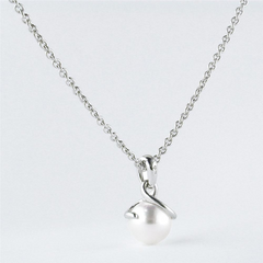 Mikimoto Twist Pendant with 8mm Akoya White Pearl & Diamonds