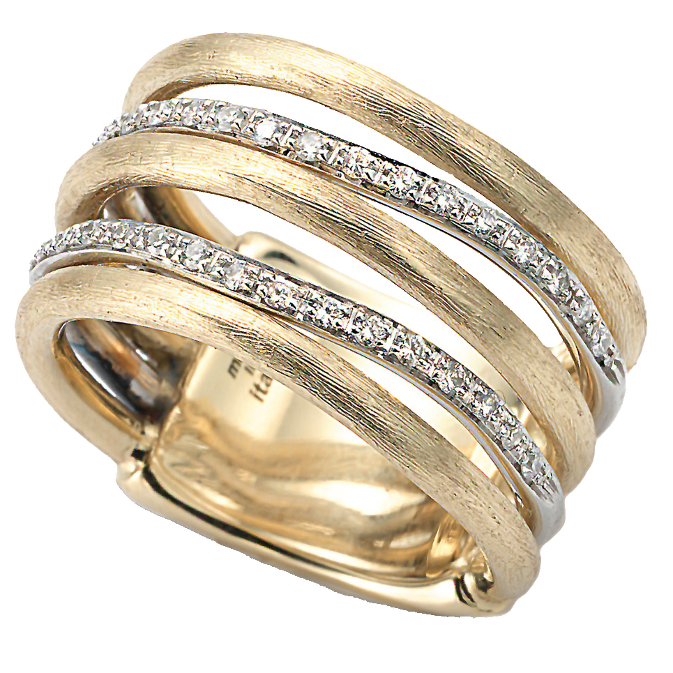 Marco Bicego Jaipur Link Yellow & White Gold Diamond 5 Row Ring AB479 BYW