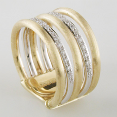 Marco Bicego Jaipur Link Yellow & White Gold Diamond 5 Row Ring AB479 BYW
