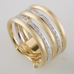 Marco Bicego Jaipur Link Yellow & White Gold Diamond 5 Row Ring AB479 BYW