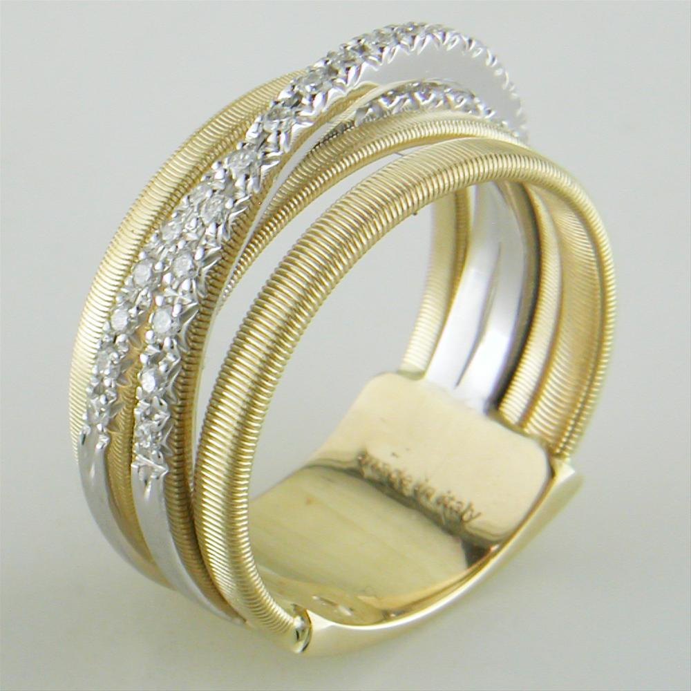 Marco Bicego Goa 5 Row Diamond Yellow Gold Ring AG315 BYW