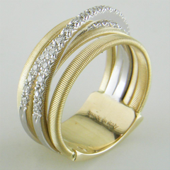 Marco Bicego Goa 5 Row Diamond Yellow Gold Ring AG315 BYW