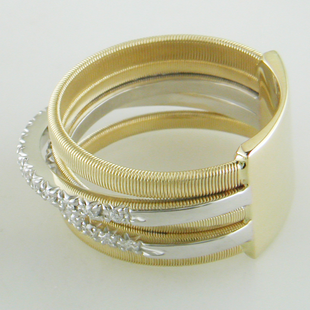 Marco Bicego Goa 5 Row Diamond Yellow Gold Ring AG315 BYW