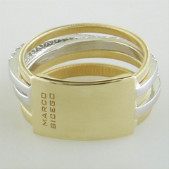 Marco Bicego Goa 5 Row Diamond Yellow Gold Ring AG315 BYW