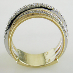 Marco Bicego Goa 5 Row Diamond Yellow Gold Ring AG315 BYW