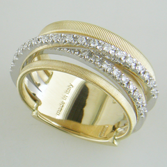 Marco Bicego Goa 5 Row Diamond Yellow Gold Ring AG315 BYW