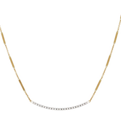 Marco Bicego Goa Diamond Bar Yellow Gold Link Necklace 16" CG713 BYW