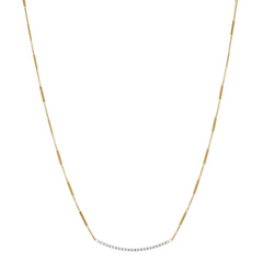 Marco Bicego Goa Diamond Bar Yellow Gold Link Necklace 16" CG713 BYW
