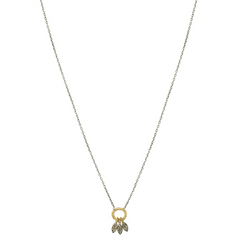 Dana Kellin Three Feather Necklace Blackened Silver & Yellow Gold