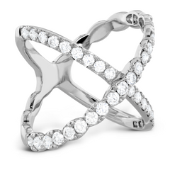 Hearts on Fire Lorelei Diamond Criss Cross Ring 18K White Gold 1 Carat