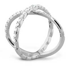 Hearts on Fire Lorelei Diamond Criss Cross Ring 18K White Gold 1 Carat