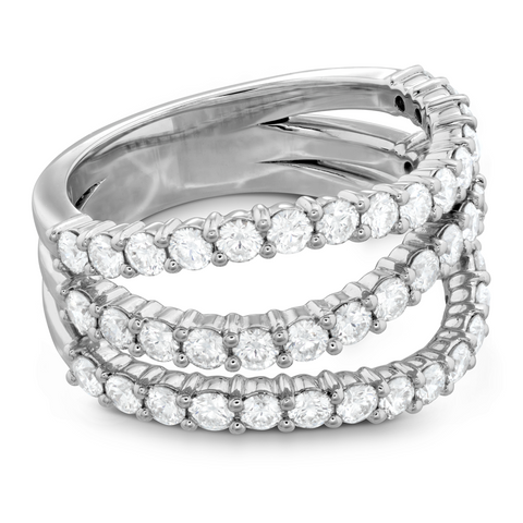 Hearts on Fire Atlantico Triple Wave Diamond Right Hand Ring 18K White Gold