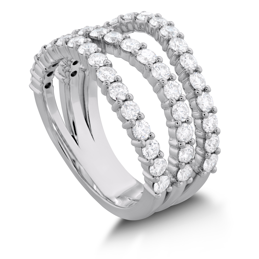 Hearts on Fire Atlantico Triple Wave Diamond Right Hand Ring 18K White Gold