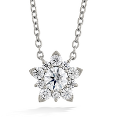 Hearts on Fire Aerial Cluster Diamond Snowflake Pendant Necklace 18K White Gold