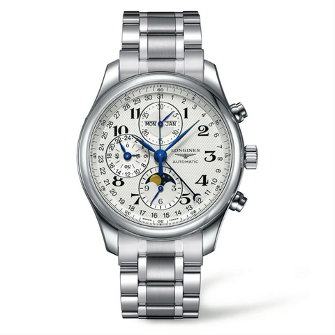 Longines Master Collection Annual Calandar 42mm Moonphase Steel Watch L2.773.4.78.6