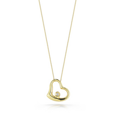 Roberto Coin TINY TREASURES DIAMOND MEDIUM HEART NECKLACE Pendant Yellow Gold
