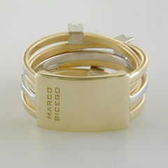 Marco Bicego Goa 5 Row Diamond Yellow Gold Ring AG270 B2 YW