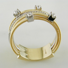 Marco Bicego Goa 5 Row Diamond Yellow Gold Ring AG270 B2 YW