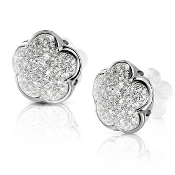 Pasquale Bruni Bon Ton White Gold Diamond Stud Earrings 18K White Gold .76 Carats