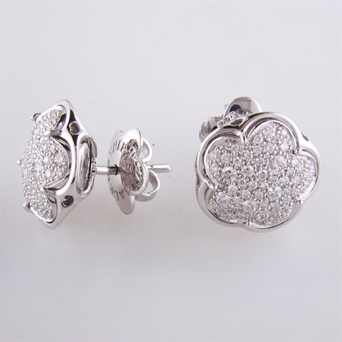 Pasquale Bruni Bon Ton White Gold Diamond Stud Earrings 18K White Gold .76 Carats