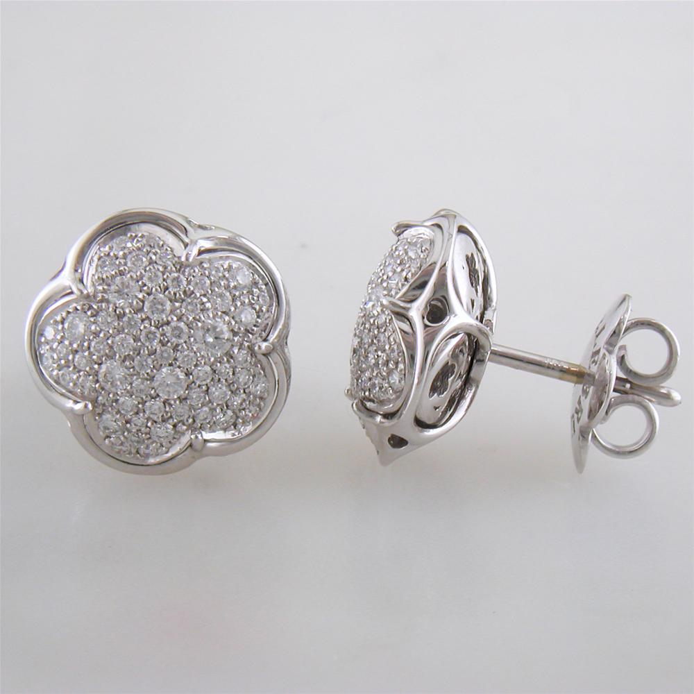 Pasquale Bruni Bon Ton White Gold Diamond Stud Earrings 18K White Gold .76 Carats
