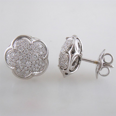 Pasquale Bruni Bon Ton White Gold Diamond Stud Earrings 18K White Gold .76 Carats