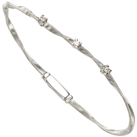 Marco Bicego Marrakech Three Diamond Single Strand Bracelet White Gold BG337BW