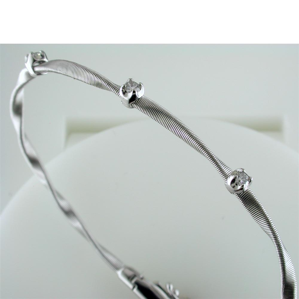 Marco Bicego Marrakech Three Diamond Single Strand Bracelet White Gold BG337BW