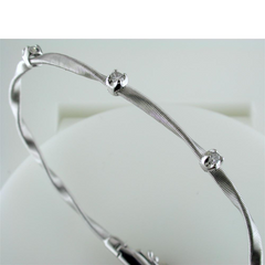 Marco Bicego Marrakech Three Diamond Single Strand Bracelet White Gold BG337BW