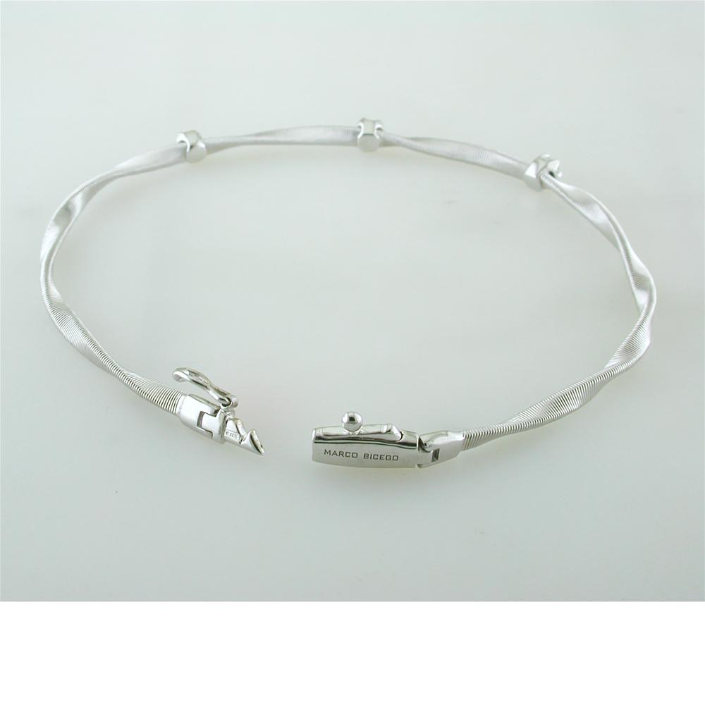 Marco Bicego Marrakech Three Diamond Single Strand Bracelet White Gold BG337BW