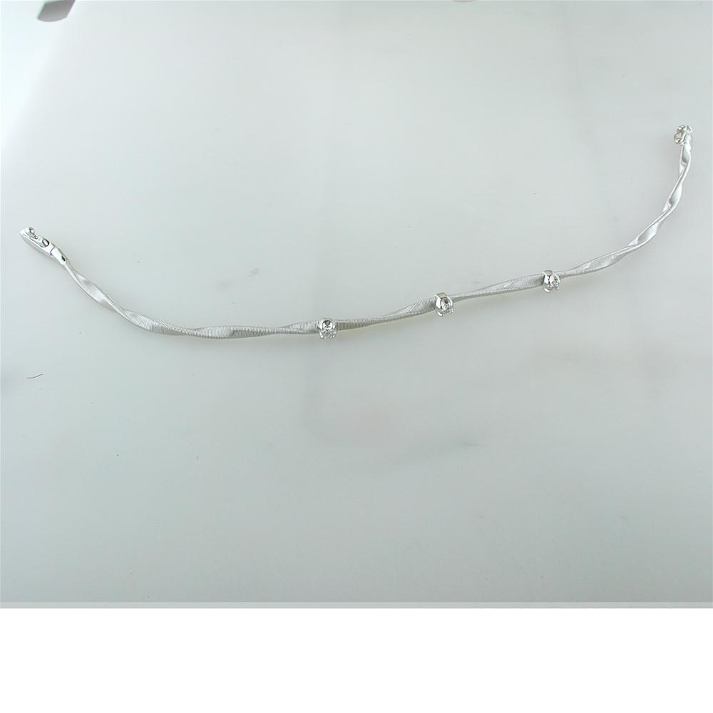 Marco Bicego Marrakech Three Diamond Single Strand Bracelet White Gold BG337BW